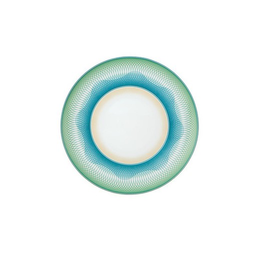 Porcelænstallerken i flerfarvet, Ø 28,2 x 2,5 cm | skatte