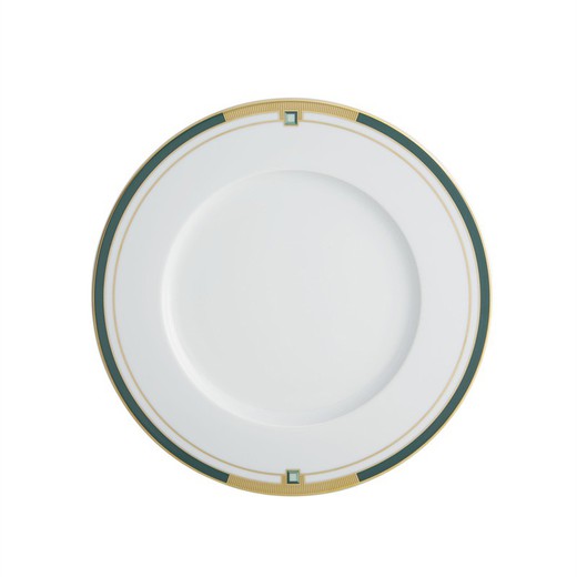 Πορσελάνινο πιάτο φαγητού σε πολύχρωμο, Ø 29,9 x 2,3 cm | σμαράγδι