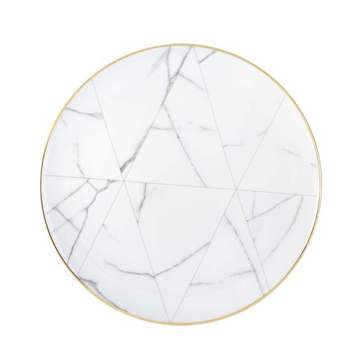 Assiette plate en porcelaine de Carrare, Ø28,1x2,3 cm