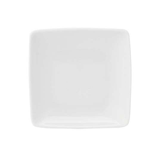 Beurrier en porcelaine Carré Whité, Ø9,6x1,8 cm
