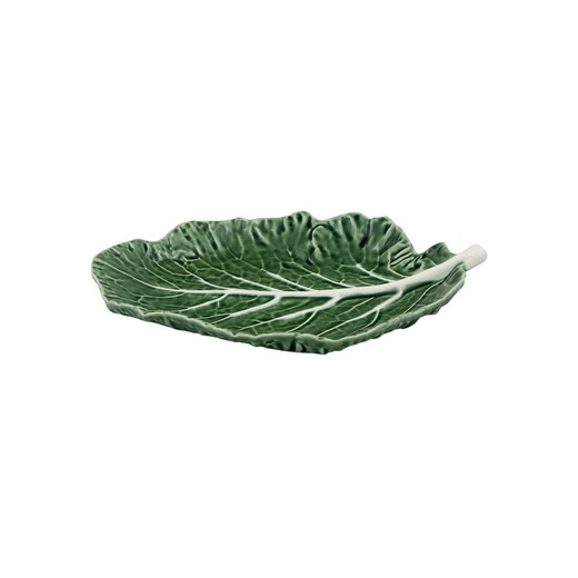 Green earthenware appetizer plate L, 28 x 19 x 5 cm | Cabbage