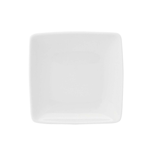 Plato de postre de porcelana en blanco, 21,1 x 21,1 x 2,6 cm | Carré White