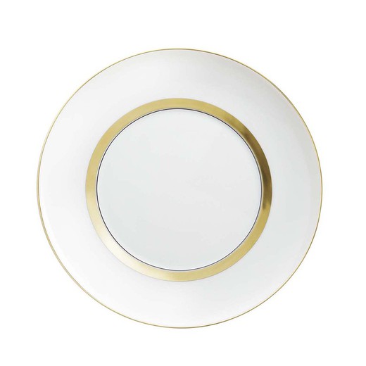 Prato De Sobremesa De Porcelana Domo Gold, Ø22,9x2,2 cm