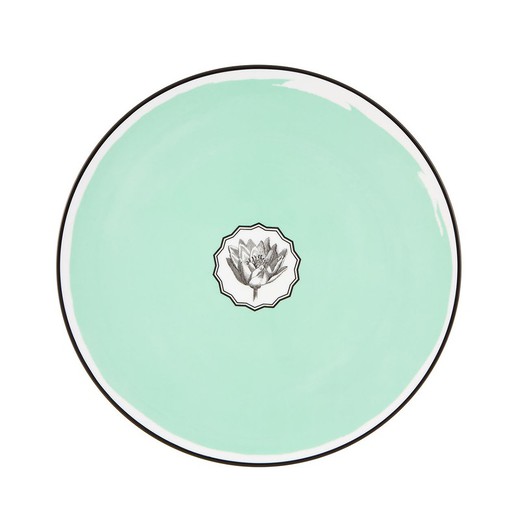 Presenttallrik i grönt porslin, Ø 33,7 x 1,6 cm | Herbariae Parad