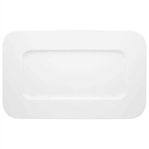Wit porselein rechthoekig bord M, 30,2 x 18,7 x 1,9 cm | Zijderoute wit
