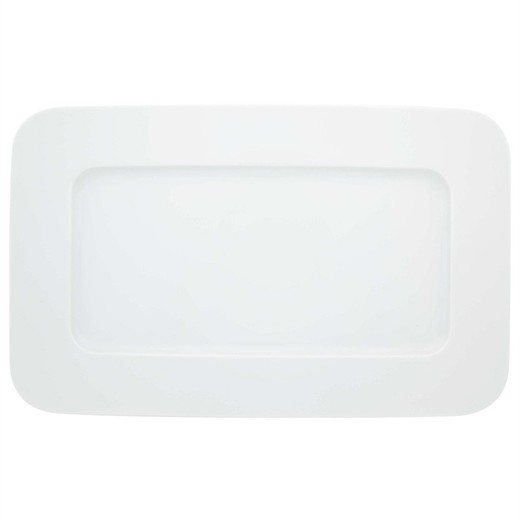 Rechteckiger Teller S aus weißem Porzellan, 27,2 x 17,1 x 2,1 cm | Seidenstraße Weiß