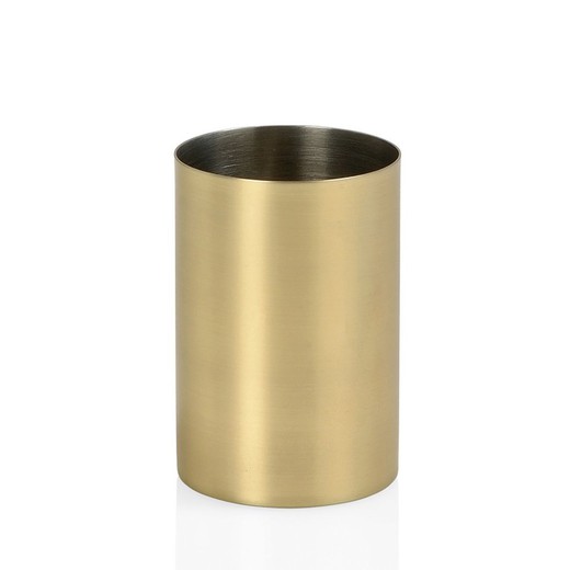 Portaspazzolino in acciaio inossidabile dorato, Ø6.5x9.5cm