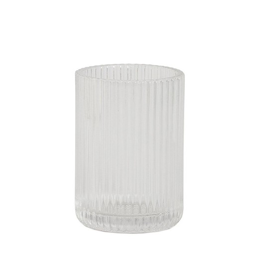 Porte-brosse à dents en verre transparent, Ø 7,5 x 10,5 cm | Poséidon