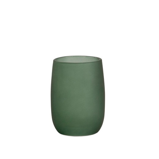 Portacepillos de cristal en verde, Ø 8 x 11 cm | Murano