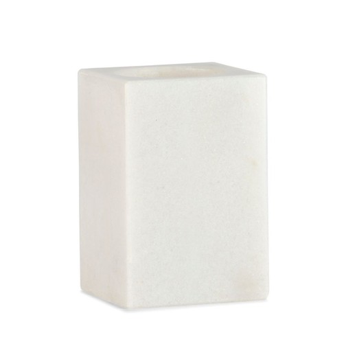 Portaspazzole in marmo bianco, 7x7x10,5cm