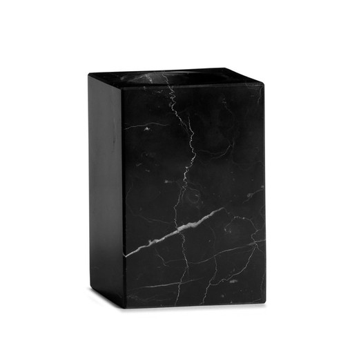 Porte-pinceau en marbre noir, 7x7x10,5cm