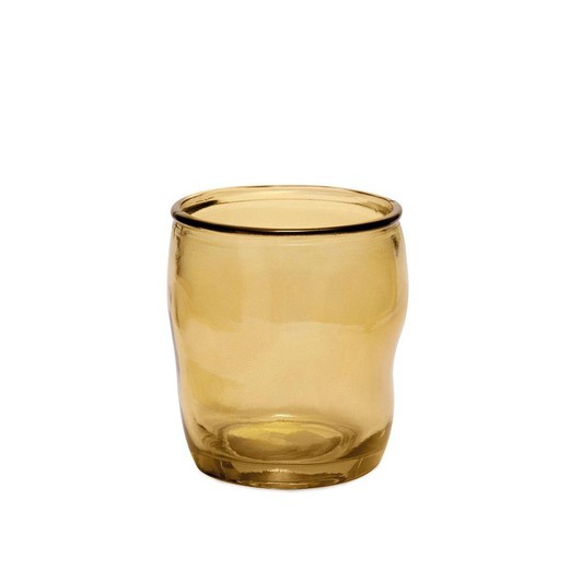 Zahnbürstenhalter aus Glas in Gelb, Ø 9 x 10 cm | Sizilien