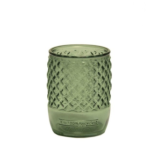 Tandborsthållare i grönt glas, Ø 8 x 10 cm | Lissabon