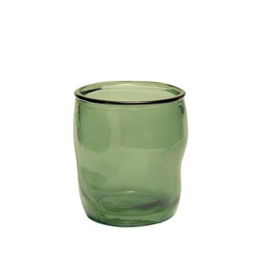 Portacepillos de vidrio en verde, Ø 9 x 10 cm | Sicilia