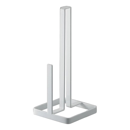 Toilettenpapierhalter aus Stahl in Weiß, 11 x 11 x 26,5 cm | Turm