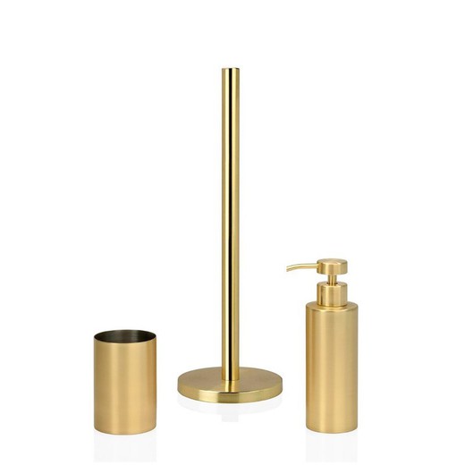 Guld Metall Toalettrullehållare, Ø15x46cm
