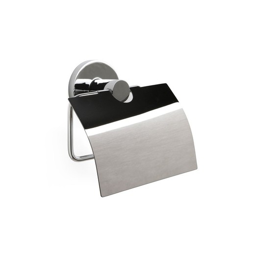 Metal toilet roll holder in silver, 12.5 x 4.5 x 12 cm