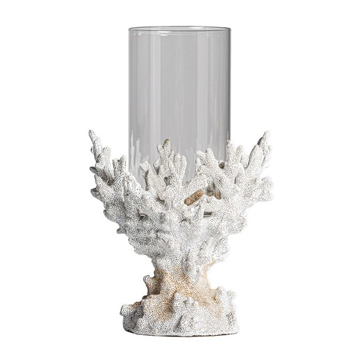 Porta-velas Reef Reef em branco, 20 x 18 x 30 cm