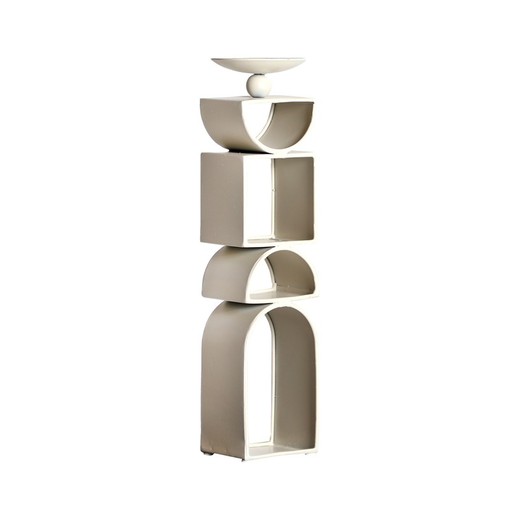 Kerzenhalter aus Eisen in Weiß, 7 x 6 x 26 cm | Greyle