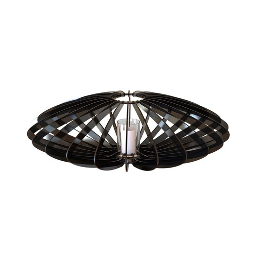 Ljusljushållare i svart plexiglas, Ø88x28 cm