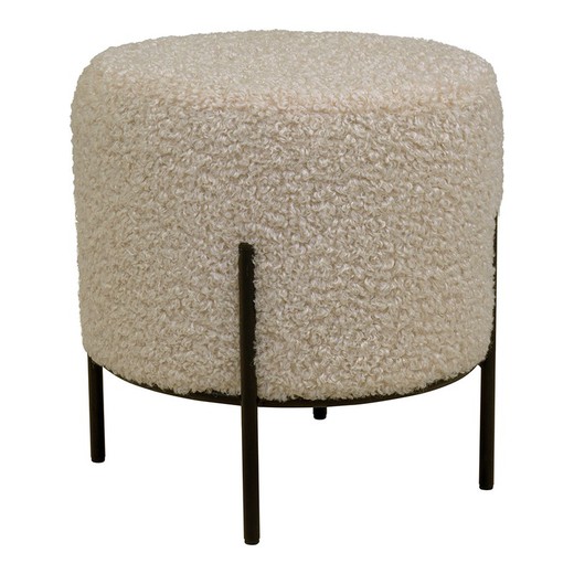 Puff de tejido Sherpa en beige, 35,5 x 35,5 x 37 cm | Alford