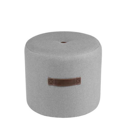 Puff upholstered in gray, Ø44x40cm