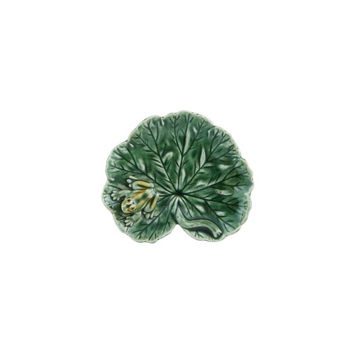 Rabanera en faïence verte, 13 x 11,3 x 3,3 cm | Feuilles des champs