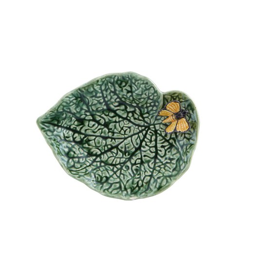 Rabanera aus grünem Steingut, 19,8 x 15,5 x 4,2 cm | Blätter des Feldes