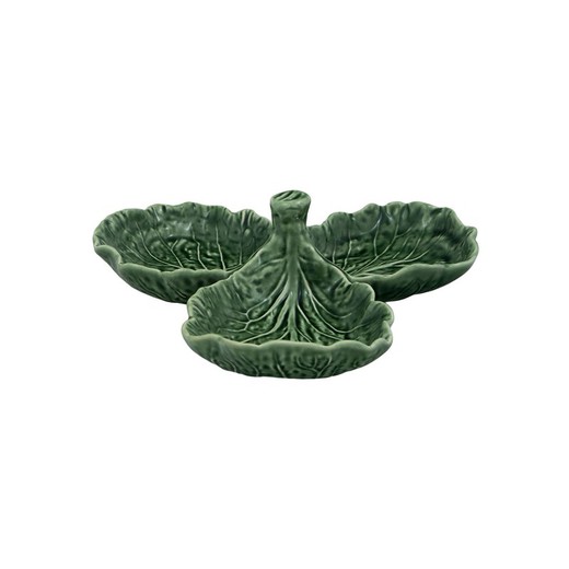 Earthenware radish bowl in green, 21.5 x 21.5 x 6.5 cm | Cabbage