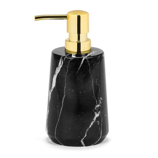 REACONDICIONADO TIPO A -Dispensador de Mármol 140ml Negro/Dorado, Ø8,5 x 17 cm