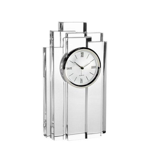 Clear glass clock, 6.4 x 11.6 x 20.9 cm | Crystal Time