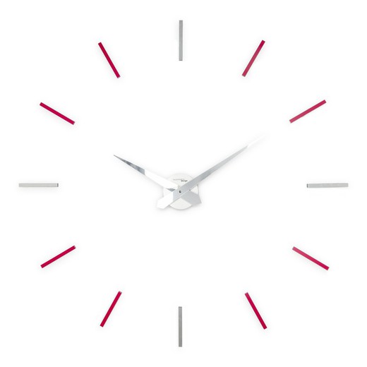 Zegar ścienny samoprzylepny Aurea 200 MVN w srebrnym metakrylanie, Ø90 / 100 cm