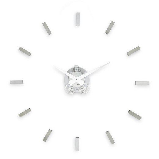 Κολλητικό ρολόι τοίχου Illum σε μεθακρυλικό άργυρο, Ø80 cm
