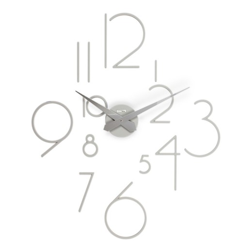 Reloj de pared adhesivo Liberum Big de metacrilato gris, 85x72 cm