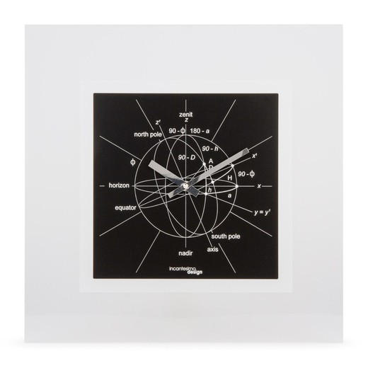 Zegar ścienny Astronomiae z czarnego metakrylanu, 40x40 cm