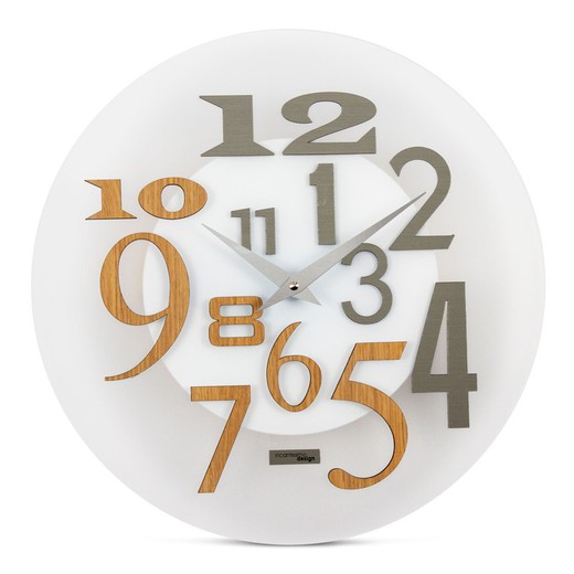 Free white methacrylate wall clock, Ø35