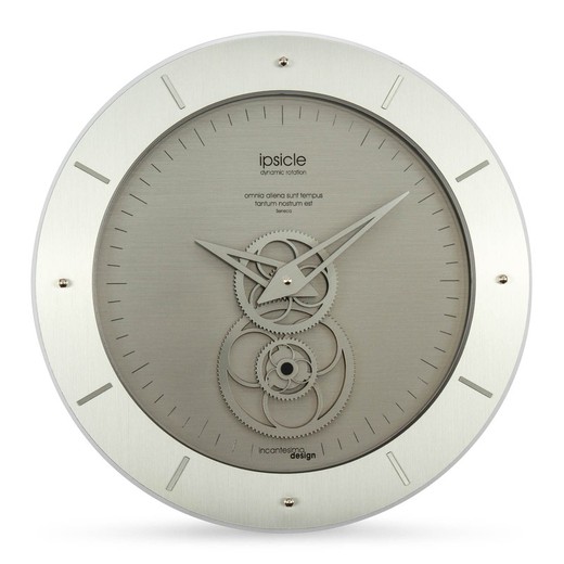 Zegar ścienny Ipsicle w srebrnym metakrylanie, Ø40 cm