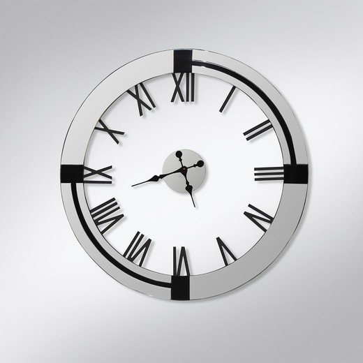 Zegar ścienny Kairos srebrny/czarny, Ø88x6 cm