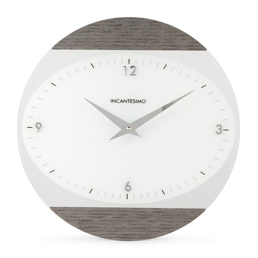 Relógio de parede lógico em metacrilato cinza, Ø32 cm