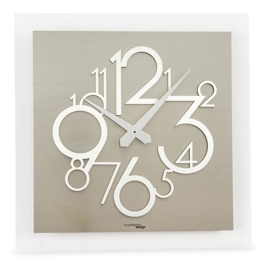 Ρολόι τοίχου Metropolis σε διαφανές συνθετικό γυαλί, 40x40 εκ