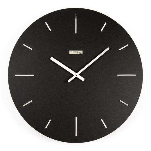 Horloge murale en PVC noir Omnia, Ø40 cm