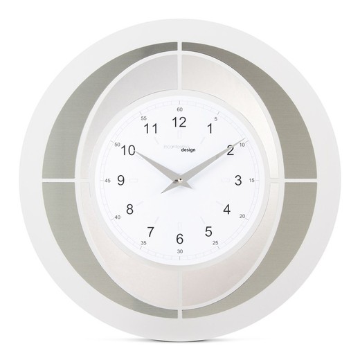 Reloj de pared Tempus 12 ore de metacrilato plata, Ø45 cm