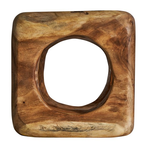 Υποπόδιο Arusa από φυσικό ξύλο suar, 40 x 40 x 40 cm