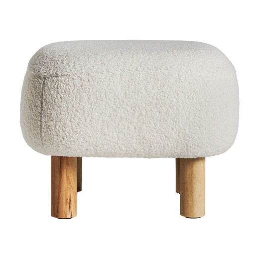 White cotton footstool, 41 x 41 x 31 cm | bats