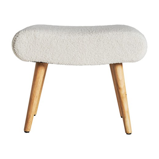 White/natural cotton footstool, 50 x 37 x 41 cm | bats