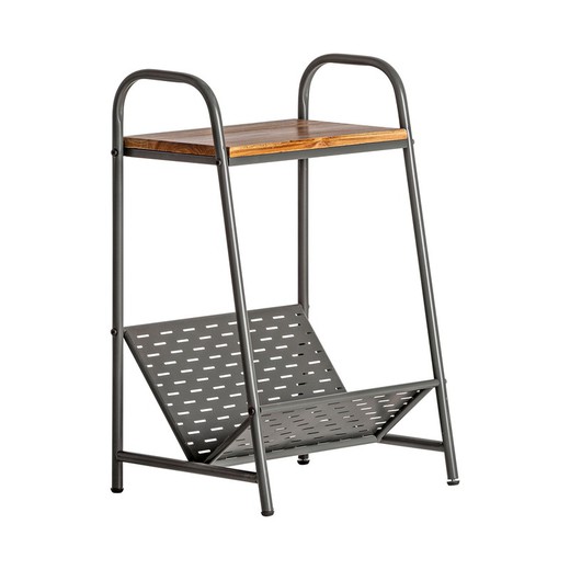 Iron magazine rack in anthracite and natural colour, 40 x 32 x 61 cm | Varese