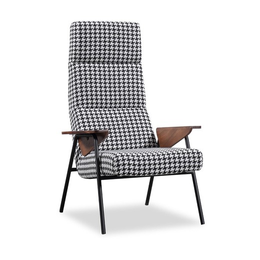 RIBE | Gestoffeerde fauteuil met pied-de-poule print 83 x 87 x 114 cm