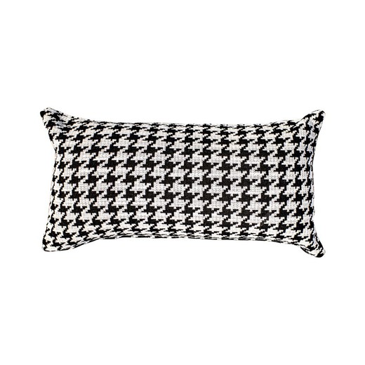 RIBE | Fodera per cuscino con stampa pied de poule bianco e nero 55 x 30 cm