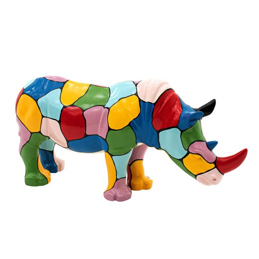 Figura decorativa Rinoceronte de Poliresina L 104 x 26 x 47 cm