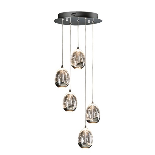 ROCIO-Chrome Ceiling Lamp with Dimmable LED Light, 30 x 80 cm